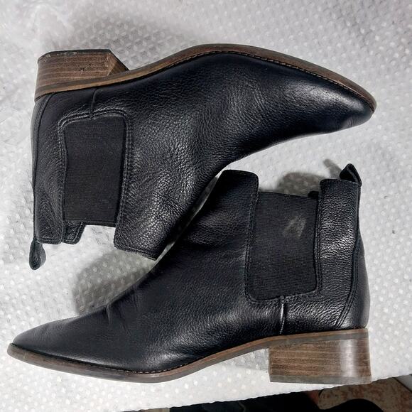 LUCKY BRAND! LUFTI BLACK GENUINE LEATHER MOD ANKLE BOOTS, BOOTIES! SZ 9.5M - Picture 7 of 10